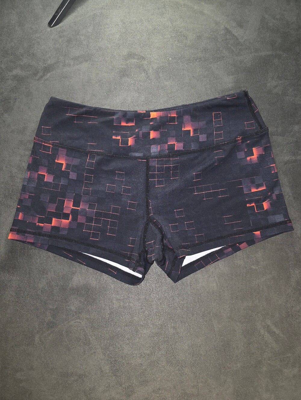 Savage Barbell Women's Black Shorts with Red Pixel Print-Size L